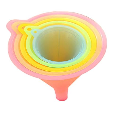 Bettli Plastic Different Sizes Transparent Funnels for for General Purpose Lab Kitchen Home Tools, Liquids Dry Goods (5 pcs Muti Size) Cover