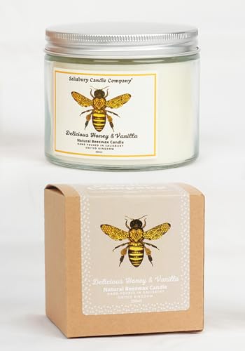 Luxury White Beeswax Candle with Honey & Vanilla, Comforting Aromatherapy Blend for Relaxation and Warmth, Hand Poured Scented Candle, Natural Wax, Long Burning, Sweet Scent, in Gift Box - Image 3