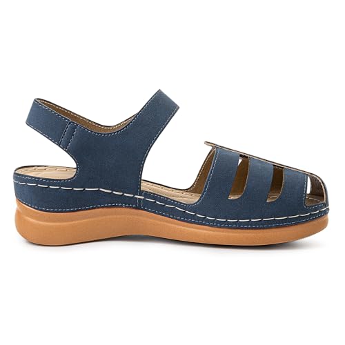 Women's Closed Toe Wedge Sandals - Dressy Summer Fisherman Sandals Comfortable3