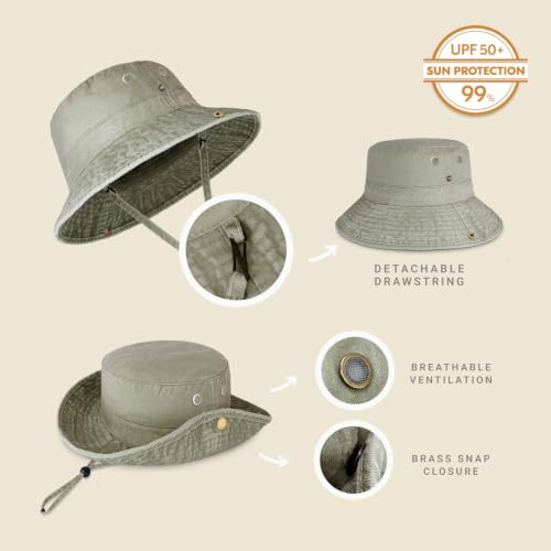 Image of Hot Summer Bucket Hat - Trendy Cotton Sun Hat for Beach, Golf, Fishing