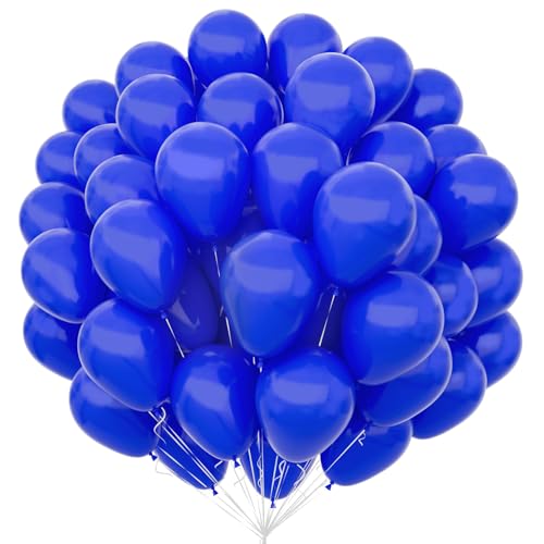 Unisun Ballons Bleu Royal 100 Pcs, 30,5 cm Latex Ballon Bleu Foncé Mat pour Bleu Thème Kit Arche Ballons Anniversaire Mariage Carnaval Festival Enfant Baby...