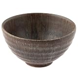 丸伊製陶 信楽焼 へちもん 茶碗 ご飯茶碗 直径約11cm 黒窯変 ブラック MR-3-4534