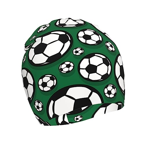 Rqzwdq Soccer Cartoon Pattern Kids Beanie Hats Warm Knit Beanie Cap Skull Caps Gifts Decor for Boys Girls White