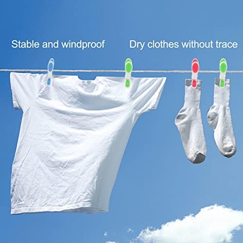 24 Pcs Clothes Pegs for Washing Line,Durable and Windproof Clothes clips, Resistant To Rust & Moisture,Multicolors Strong Grip Non Slip Washing Pegs,Laundry Pegs for Home and Garden
