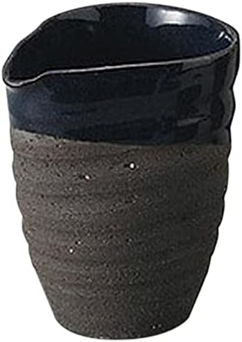せともの本舗 Set of 5 Cold Sake Black Mikage Blue Glazed Cold Sake Cup (Small) 3.6 x 3.3 x 4.3 inches (9.3 x 8 x 11 cm), 10.8 fl oz (300 cc) [Ryotei Ryokan Japanese Tableware, Restaurants, Commercial Use,