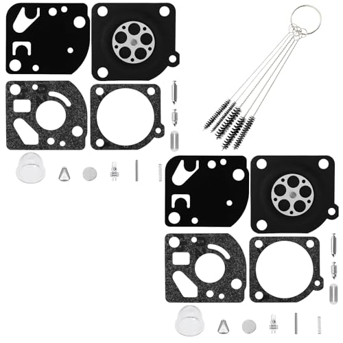 QAZAKY キャブレター リビルドキット 2 個パック Zama RB-47 ウィードイーター クラフトマン ブロワー プーラン トリマー 刈払機 C1Q-E4 C1Q-E6 C1Q-E6A C1Q-W11 C1Q-W11A C1Q-W11B C1Q-W