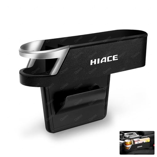 ハイエース 車用サイド収納ボックスシートポケットハイエース 200系 3型 4型 5型 6型 車用 シート隙間埋め シート 車席隙間ポケット 車用ドリンクホルダー 小物入れ付き 落下防止 (助手席用/1個,ブラック)