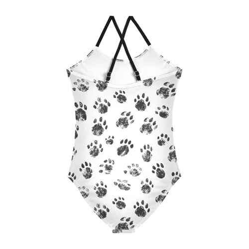 Footprint Girls One Piece Swimsuits Quick Dry Beach Swimwear Bathing Suit2