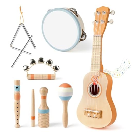 Guitarra Infantil Instrumento Musical Ukelele Niños Montessori Triangulo Juguetes Niños 2 3 4 Años Regalo Niño Niña 2 3 4 Años