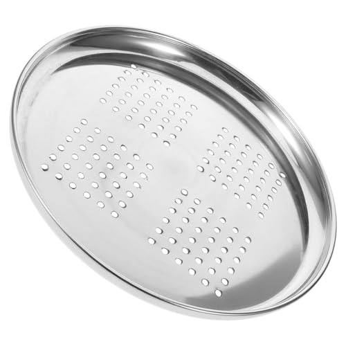 Tabouret rond en acier inoxydable robuste avec surface argentée renforcée - 2