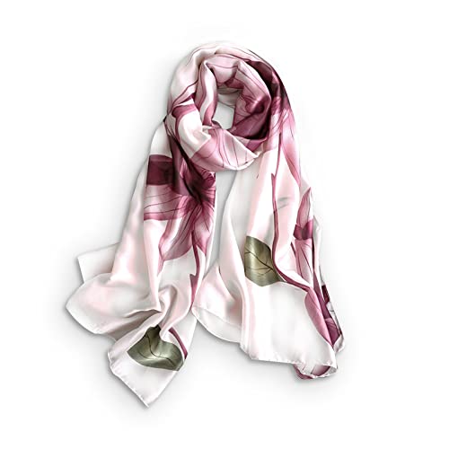 ACCESSORI ELEGANTI: Questa sciarpa con stampa floreale è un accessorio indispensabile che può aggiungere moda al tuo outfit. Con un semplice abito casual, puoi creare un'atmosfera di temperamento semplice ed elegante; con un abito da sera può aggiungere il tocco finale al tuo vestito generale. Le sciarpe di seta elegante e fresco ti rendono il centro della folla sempre e ovunque.