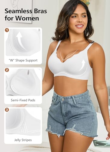 Wavy Wireless Bras Push Up Bralette Seamless Wirefree Plunge Bra Everyday Bras for Women No Underwire Full Coverage4