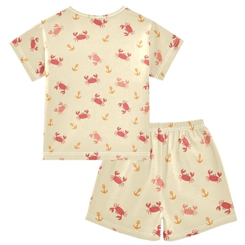 Cute Tiny Red Crabs Summer Cute Pajama Sets, Short Sets for Daily Wears and Sleep Wears2