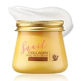 Schneckenschleim Creme Trockene Haut, Schnecken-Collagen Creme, Korean Skincare Snail Mucin Feuchtigkeitscreme Gesicht, stärkt die Haut, Snail Anti Aging Gesichtscreme, Koreanische Schneckencreme