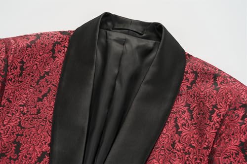 Men's Suit Slim Fit Luxury Shiny Floral Tuxedo Blazer Jacket for Wedding Party Prom Peaked/Shawl Lapel3