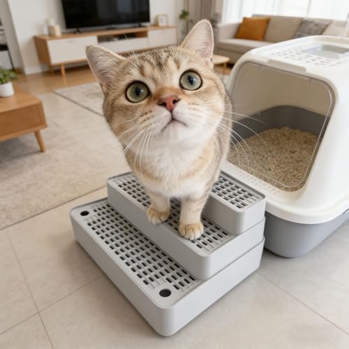 Tapis poubelle 3 rangs ABS Quick Neat Puss à base antidérapante - 4