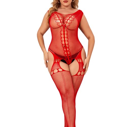 Image of Nimiah Womens Fishnet Lingerie Sets - Sexy One Piece Mesh Bodystocking for Women Rave Club Naughty Outfits Fits 0-18