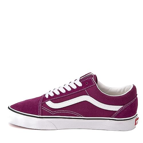 Vans Vans Unisex Old Skool Skate Shoe - Canvas Suede Sneaker - Lace up Closure Style - Dark Purple, 6 Women/4.5 Men