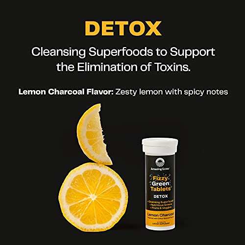 Amazing Grass Fizzy Green Tablets Detox Lemon Charcoal: Water Flavoring Tablet with Detoxifying Greens & Antioxidants… - Image 6