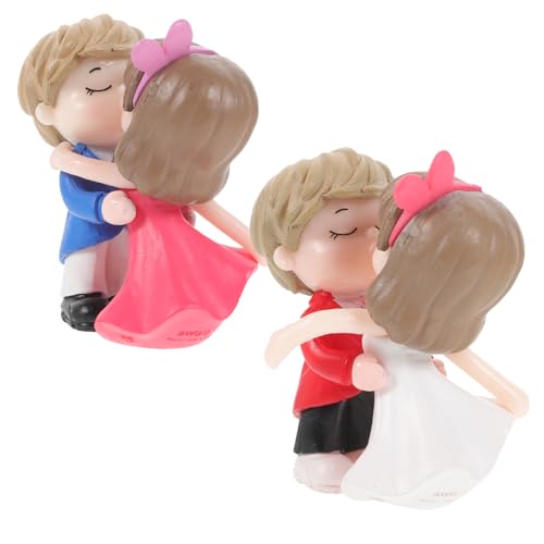 LOLIPPYY 2pares Decoraciones para Pasteles de Cumpleaños Figuras de Pareja Adorables Adornos de Escritorio Manualidades Creativas para Decorar Tartas de Fiesta
