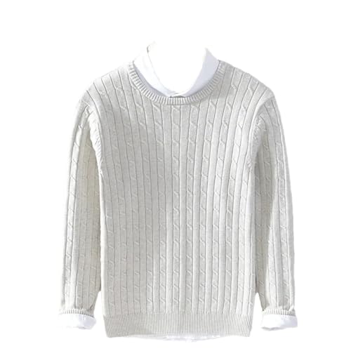 Men’S Long-Sleeve Crewneck Jumper Thickened Knit Loose Fit Casual Solid Color Soft Warm Pullover Sweaters