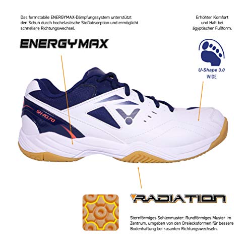 VICTOR SH-A170 Badmintonschuh, Squashschuh, Hallenschuh für jeden Bodenbelag, mehr Komfort und sicheren Halt/Unisex - Image 8