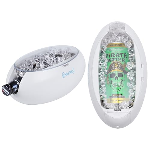 Instant Drink Chiller - Rapid Beverage Chiller for Cans 12 oz or 16 oz & Glass Bottles - Portable Instant Beverage Cooler - Fast & Efficient Instant Drink Cooler for Parties, Picnics & BBQs (White)