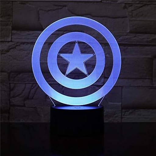 Wolobox | Lampara Comic Escudo Capitán América Black Falcon| Decoración Ambientes | Lampara Mesa Noche |Luz Nocturna Colores | Iluminación Niños y Adultos |USB| LUZ fija o Carrusel | Cable - Pilas| | Ya disponible en tu tienda friki favorita! En mundofriki.es!