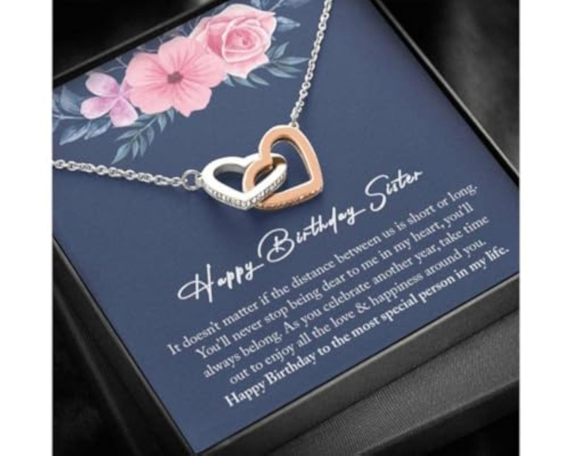 925 Sterling Silver Interlocking Hearts Necklace Gift Set