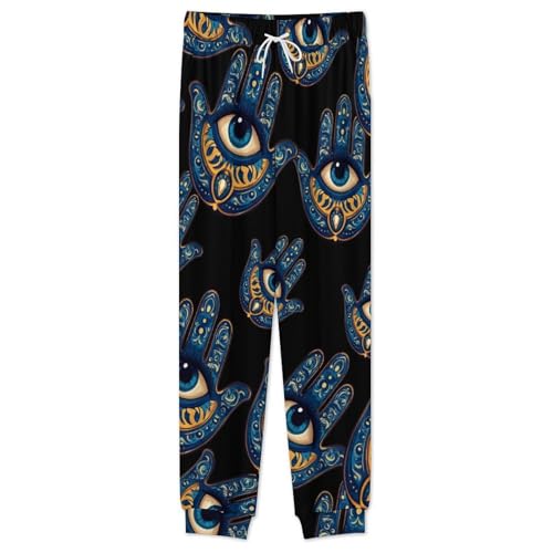 Evil Eye Hamsa-greek Men’s Pajama Set Long Sleeve Top And Pants Loungewear Sleepwear Pjs Nightwear2