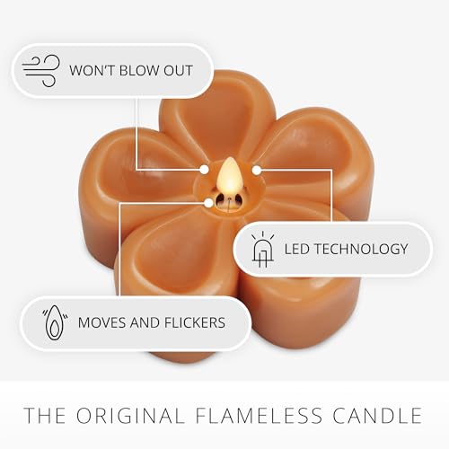 Image of Luminara - Flameless Flickering Moving Flame Nature-Inspired Battery Operated LED Decor - Spring Summer Collection - Sunlit Honey Flower Tealight Candle - 4.7 inch x 2.1 inch
