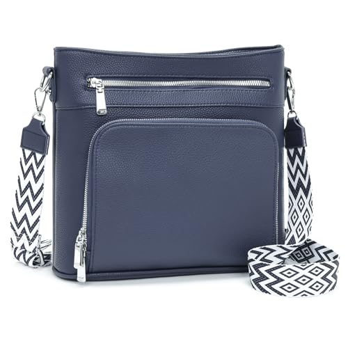 Atgbiem Sac Bandouliere Femme Grand Sac a Main Femme Tendance Sac Fourre Tout Avec Fonction Portefeuille Bleu