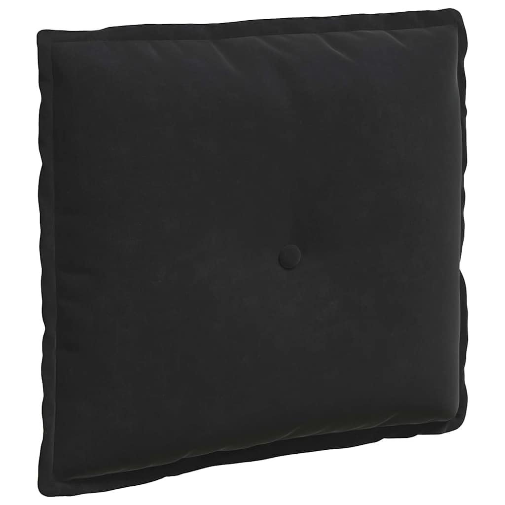 Coussin de dos noir 50x45 oreiller de soutien lombaire déhoussable en velours