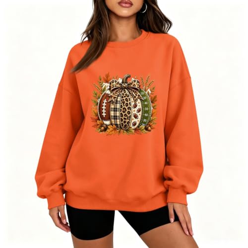 Jielayou Womens Halloween Sweatshirt Fleece Graphic Crewneck Pullover Tops - image 2
