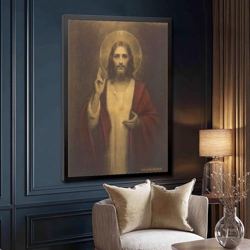 Tableau Sacré-Cœur de Jésus toile religieuse Saint-Esprit