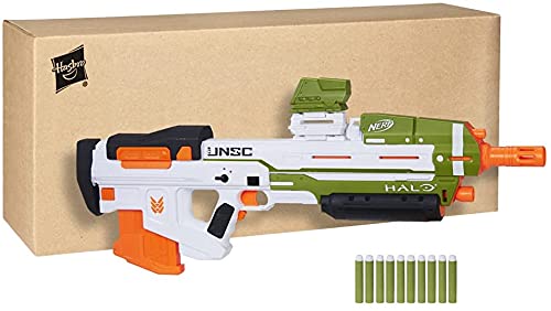 NERF Halo MA40 motorisierter Dart Blaster mit 10-Dart Clip-Magazin, 10 Nerf Elite Darts in recycelbarer Verpackung + 2X… – Bild 3