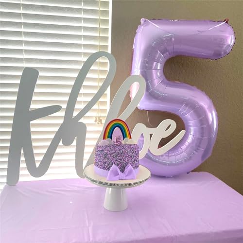 Image of Light Purple 15th Birthday Balloons, 40 Inch Dusty Pastel Purple Mylar Foil Number 15 Balloons for Girls, Lavender Birthday Party Balloons Numbers 1 & 5 for Women 51st Anniversary Decorations Supplies