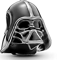 Generico Darth Vader Anhänger aus schwarzem Metall mit silbernen Details, Accessoire für Halskette, Universale, Sterling-Silber, Kein Edelstein