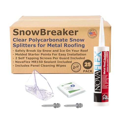 SnowBreaker Snow Guards 25 pieces for Metal Roofs (Screw Mounted)
