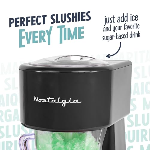 Image of Nostalgia Retro 40-Ounce Frozen Beverage Station - Slushie Machine and Ice Shaver with Automatic Mixing for Soda, Cocktails and Margaritas - Easy & Safe Use - Black