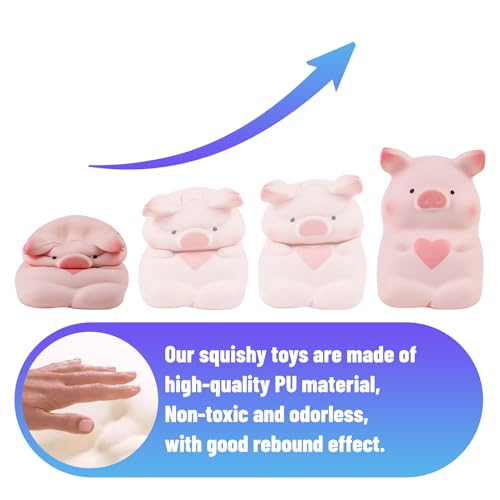 Anboor 5" Squishy Toy Love Heart Pig Kawaii Soft Squishy Animals Toy Slow Rised Squeeze Piggy Squish Stress Relief for Kid Adult Toys - Image 3