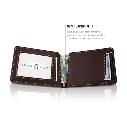 Kings Loot Wallet for Men | Minimalist Slim RFID Blocking Leather Design with Cash Pocket & Card Pull Strap | Holds 1-15 Cards | Stylish & Durable Wallets (Umber)4