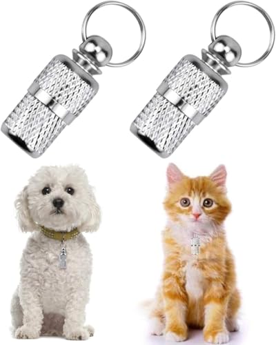 5 Stück Personalisierte Adressanhänger für Hunde Katzen, Namensschild für Halsband, Dogtag Anhänger, Adresskapsel für Haustiere, Katzen, Hunde, Adresse Katzenmarke