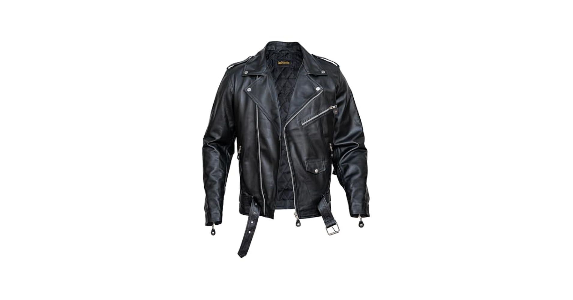 HIGOBO Men's Black Fringe Leather Jacket Men - Classic Black