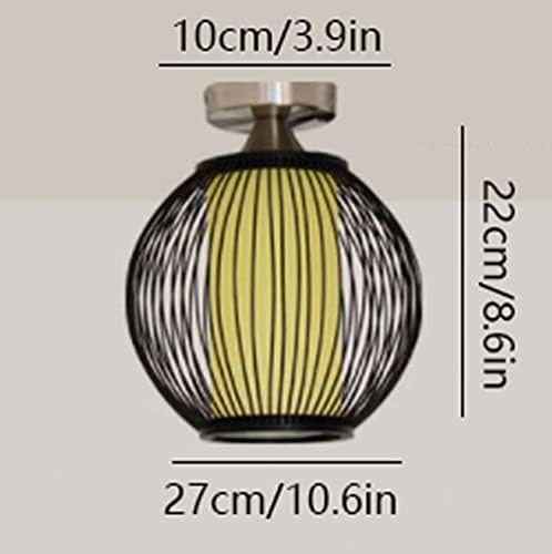 MODEBHD Retro Enkele Lamp Kroonluchter,plafond Bamboe Geweven Lichtpunt,E27 Traditionele Ambachtelijke Rotan Hanglamp,tatami Bamboe Lantaarns Voor Slaapkamer Eetkamer Hal photo 3