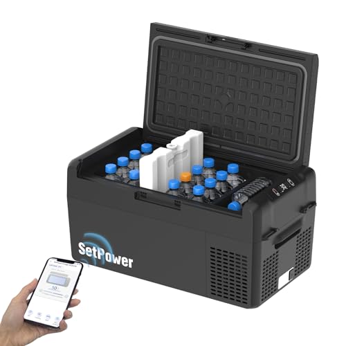 Image of Setpower Electric Cooler 21QT Car Refrigerator 12V Fridge RF20 | 35db,50H Keep cool,15-Mins Fast Cool,-4℉~68℉,Portable Fridge for Car Camping Truck RV SUV,1 Year Support on whole car fridge