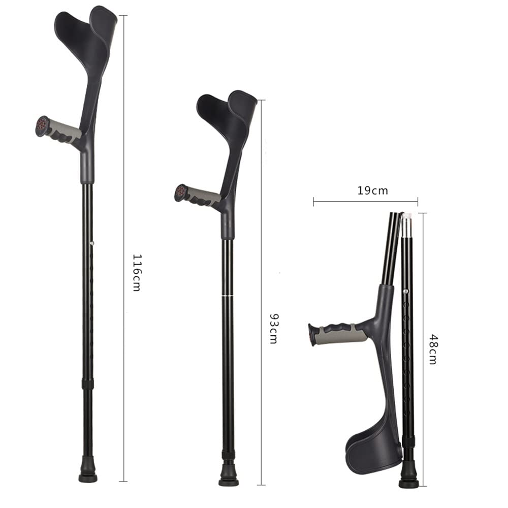 Muleta Plegables para Caminar, Muletas De Antebrazo Telescopica, Muletas Ortopédicas Da Aluminio, Regulables En Altura, Bastón para Ancianos/discapacitadas (Color : White, Size : X1)