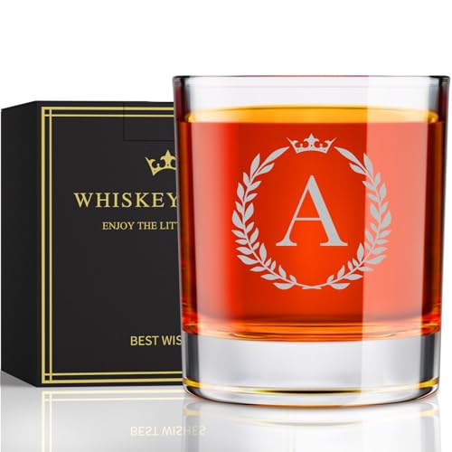 Fathers Day Gift for Dad Husband Grandpa, Personalized Whiskey Glasses Gifts for Men, Custom...