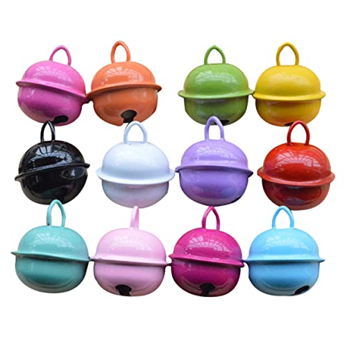 KONTONTY 30pcs 22mm Colorful Painted Metal Jingle Bells Christmas Decorations Wedding Party Bells Jewelry Ornaments DIY Craft