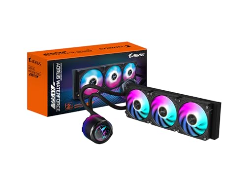 Image of AORUS WATERFORCE X II 360 Liquid CPU Cooler, 360mm Radiator with 3X 120mm Low Noise ARGB Fans, Compatible with Intel LGA1851, LGA1700, and AMD AM5(GP-AORUS WATERFORCE X II 360)